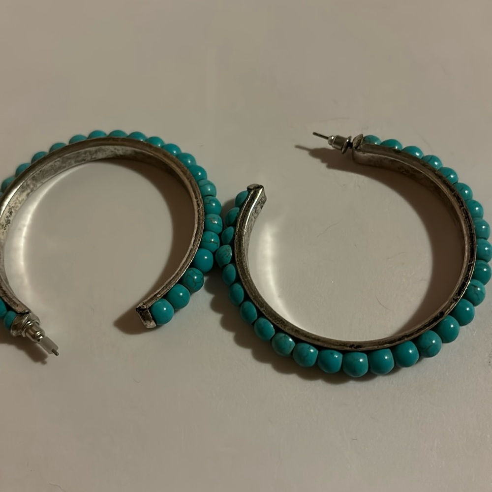 Turquoise hoop earrings